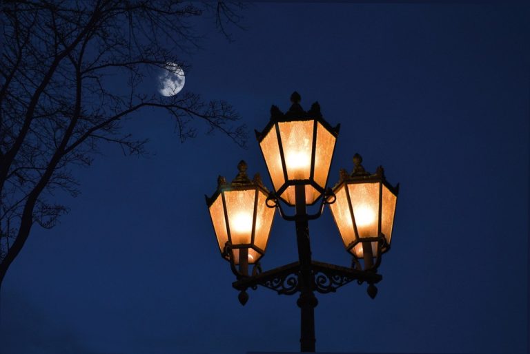 street lamp, historically, light